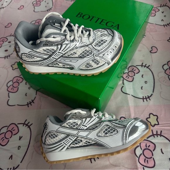 Bottega Veneta Other - Bottega Veneta Silver Orbit Breathable Mesh Men's Sneakers